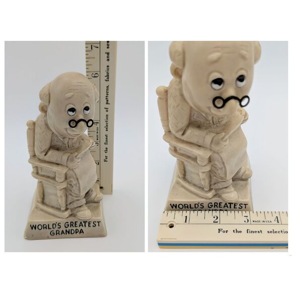Vintage Russ Wallace Berrie Worlds Greatest Grandpa Figurine 1970 Silisculpt USA - Picture 5 of 9
